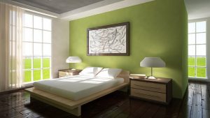 habitación verde moderna